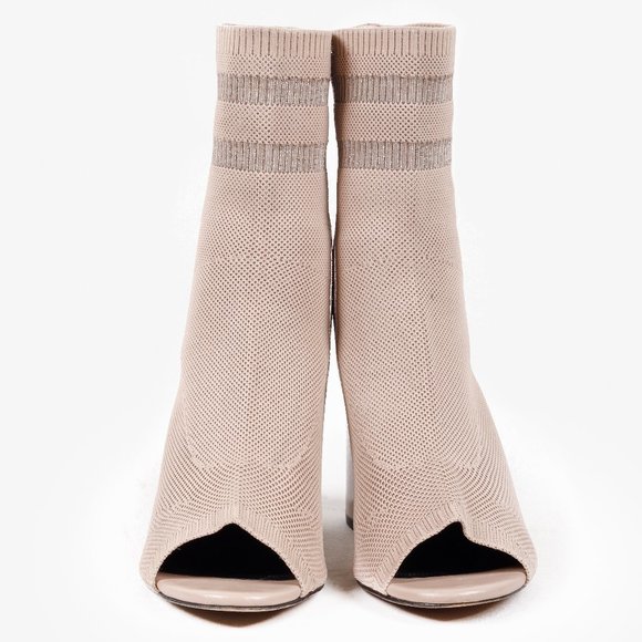 Alexander Wang Peep-Toe Cat Sock Booties in Nude - Picture 2 of 9